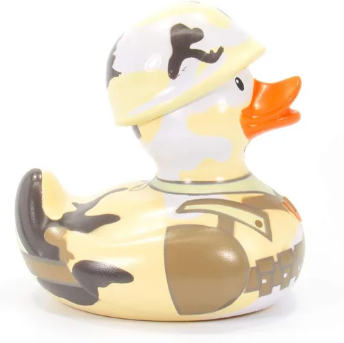 Vista 6 de GI (Military) Rubber Duck de Bud Ducks Elegante embalaje de regalo - "¡Hut!, Hut!, Hut!" Seguro para niños Coleccionable