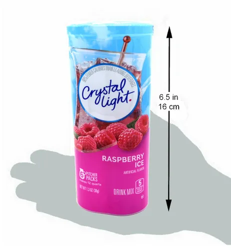 Vista 5 de Crystal Light Raspberry Ice, recipiente de 12 cuartos de galón de 1.3 onzas (paquete de 3)