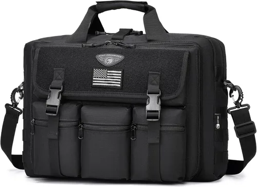 Stypos Bolsa de mensajero táctico, maletín táctico de 15.6/17.3 pulgadas para hombre, bolso militar para portátil, bolsa de hombro mensajero