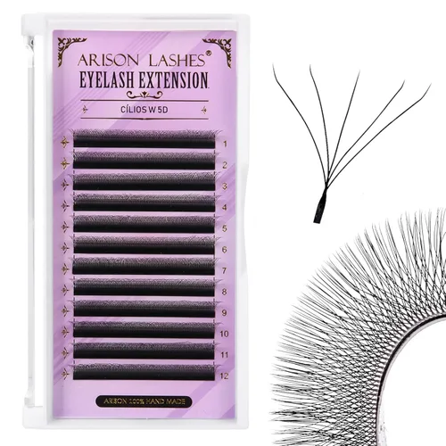 Vista 13 de Arison Lashes YY - Extensión de pestañas en Y, bandeja de mezcla de pestañas rizadas D, abanicos prefabricados, volumen en forma de Y, visón