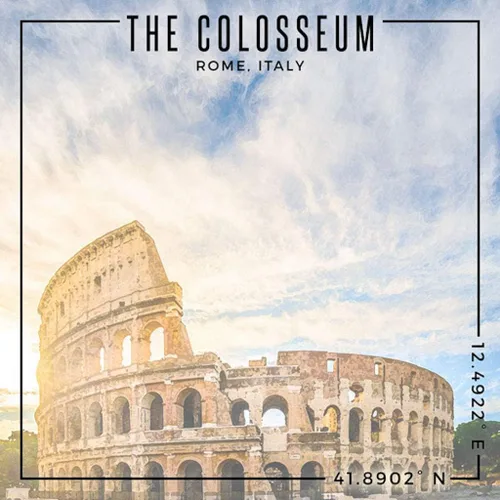 Vista 2 de Scrapbook Customs 30023 The Colisseum Rome Italy Coordinates - Papel de recortes de doble cara (12 x 12 pulgadas), 1 hoja