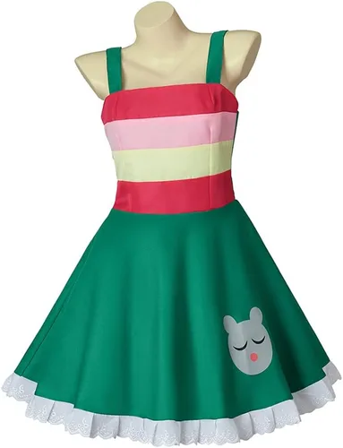 Vista 2 de Saniplaycos Disfraz de princesa de estrella y mariposa para cosplay, mini vestido verde para mujer