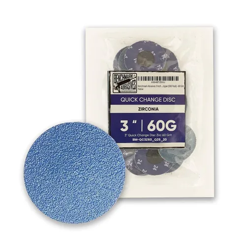 Vista 12 de Benchmark Abrasives Discos de lijado de 3 pulgadas, discos de lijado de circonita de cambio rápido, disco de lijado de taladro y amoladora