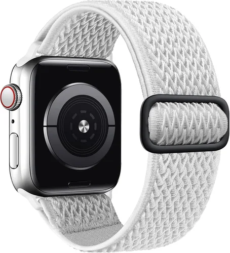 Vista 19 de Stretchy Braided Solo Loop Compatible for Apple Watch Band 38mm 40mm 41mm 42mm 44mm 45mm 46mm 49mm Adjustable Elastic Nylon for iWatch Series 11 10