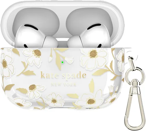 Vista 19 de Kate Spade New York Estuche Protector para AirPods Pro con Anillo Llavero - Puntos Cereza, Compatible con AirPods Pro de 2ª / 1ª