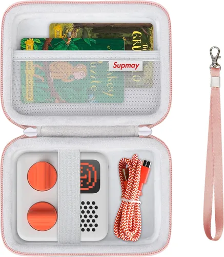 Vista 11 de Funda rígida de viaje para Yoto Mini (edición 2024) para niños, reproductor de audio Bluetooth sin pantalla, funda protectora con bolsillo de malla