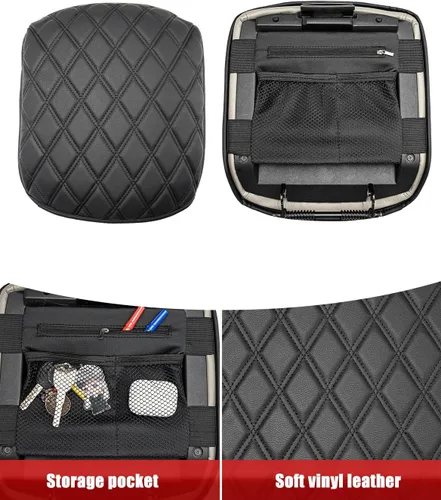 Vista 2 de KBH Funda para reposabrazos de consola central para Honda Pilot 2009 2010 2011 2012 2013 2014 2015, piel de vinilo, protector de cojín para tapa