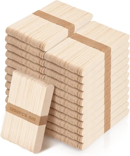 Vista 8 de 1200 palitos de madera para manualidades, palitos de helado de madera natural de 4.5 pulgadas de largo para manualidades de bricolaje de madera