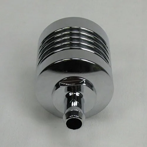 Vista 3 de Filtro de combustible de aluminio cromado Billet para uso con manguera de combustible de 5/16 pulgadas de diámetro interior, pantalla de malla
