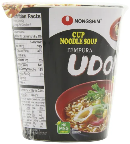 Vista 5 de Nongshim Taza de sopa de fideos, Tempura Udon, 2.1 onzas (paquete de 6)