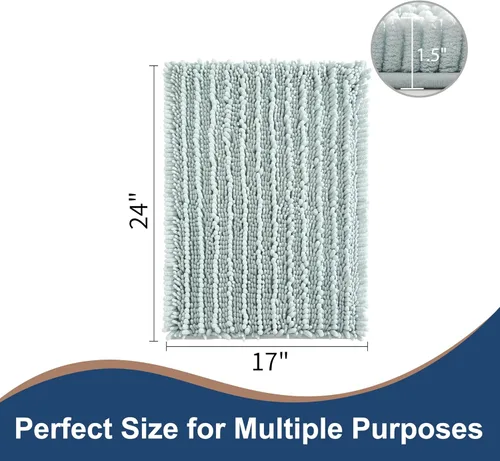 Vista 232 de FLOLEOPA Alfombras de baño de microfibra suave y esponjosa, tapetes de baño absorbentes, antideslizantes, lavables a máquina y de secado rápido