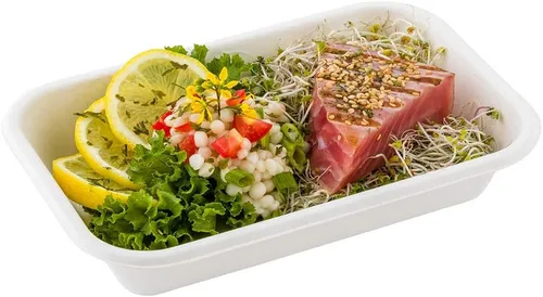 Vista 8 de Restaurantware Solo tapas: tapas de cúpula de plástico Pulp Tek, 100 tapas desechables para contenedores, los contenedores se venden por separado