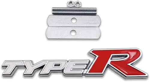 Vista 10 de Emblema de Coche de Metal Cromado con Logo Type-R, Insignia Deportiva de Carreras 3D Premium, Calcomanía Adhesiva de Poder Turbo (Negro y Rojo)