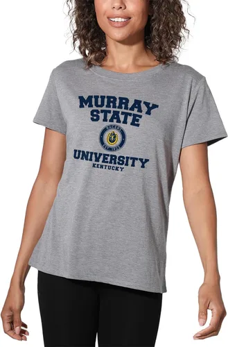 Vista 190 de Colección oficial de camisetas sueltas con logotipo de círculo envejecido universitario para mujer, jaspeado atlético