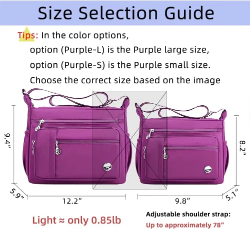 Vista 3 de MINTEGRA Bolso de mano de hombro para mujer, espacioso bolso cruzado con múltiples bolsillos, bolso de mano a la moda con asa superior, L