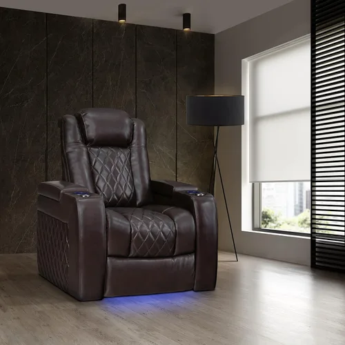 Vista 22 de Valencia Tuscany - Asiento de cine en casa, sillón reclinable eléctrico de piel de napa con espuma viscoelástica de gel frío, carga USB-C/USB-A