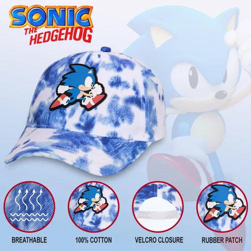 Vista 2 de Accessory Supply Sonic The Hedgehog - Gorro de béisbol para niños con velcro ajustable en la espalda, gorra transpirable de algodón