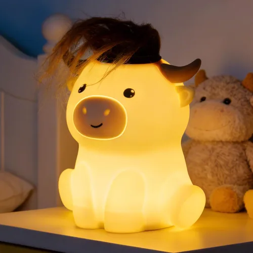 Vista 10 de Amaredom Luz de noche de Capibara, linda lámpara de capibara, luz nocturna de silicona regulable para guardería, lámpara de mesita recargable LED