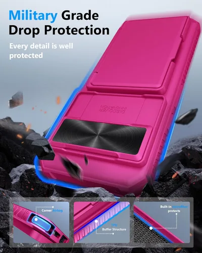 Vista 5 de ATATOO Funda tipo cartera para Google Pixel 10/Pixel 10 Pro con tarjetero [bloqueo RFID] y cubierta deslizante para cámara, protección de grado