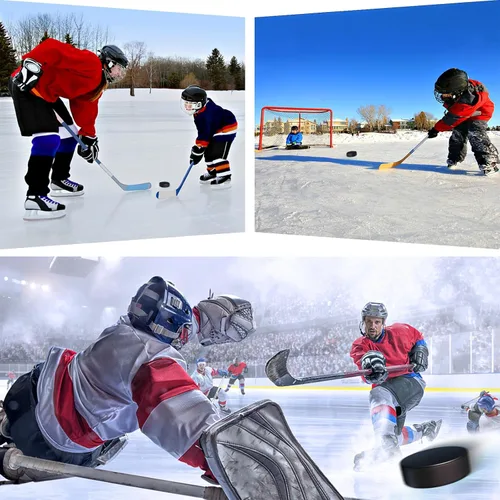 Vista 3 de Hockey Pucks 50 Pack, Hockey Puck (Black), Official Hockey Pucks for Practicing and Classic Training, Ice Hockey Pucks Diameter 3", Thickness 1