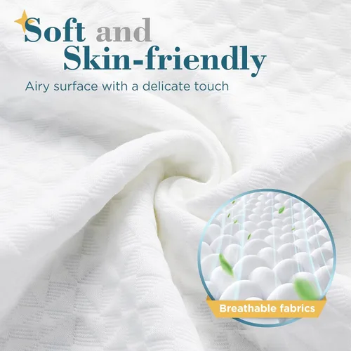 Vista 6 de viewstar Almohada de espuma viscoelástica tamaño Queen, 1 unidad, almohadas de cama trituradas firmes ajustables para dormir de lado y espalda