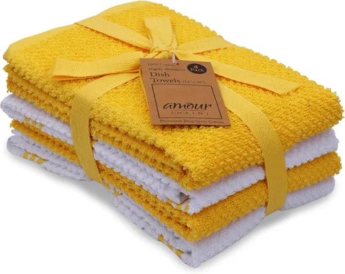 Vista 14 de AMOUR INFINI Juego de 8 paños de cocina para lavar platos, altamente absorbentes, súper suaves, trapos reutilizables de secado rápido para limpiar