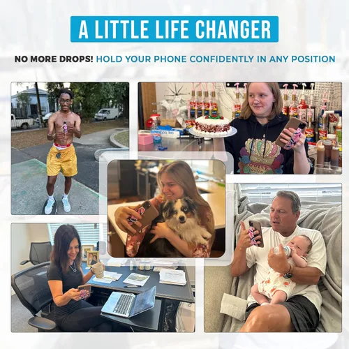 Vista 3 de Switchbands Correa de agarre universal para teléfono, soporte de teléfono personalizable para mano, agarre seguro de carga inalámbrica, correa