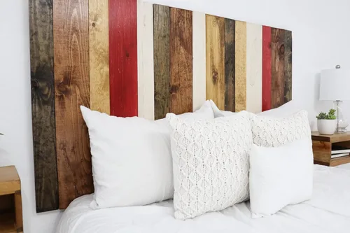 Vista 72 de Diseño mixto: cabecero hecho a mano. Se monta en pared: Fácil instalación:, Madera, Mezcla de todo terreno.