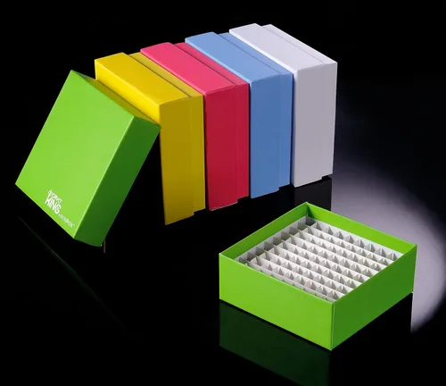 Caja de muestras de cartón para congelador, caja criogénica de 10081 pozo, color blancosurtido, con revestimiento.