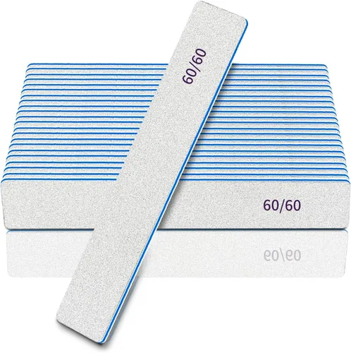Vista 7 de Lima de uñas de grano 60/60 para uñas acrílicas, limas de uñas súper ásperas, tableros de esmeril para uñas artificiales, uñas postizas, lima