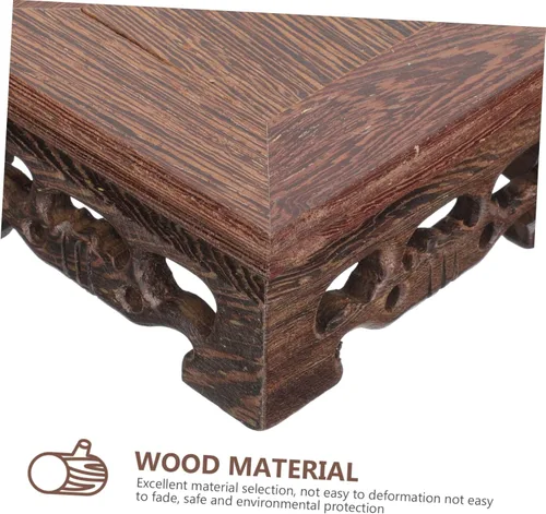 Vista 3 de IMIKEYA Base de maceta de madera, soporte de exhibición chino, decoración para el hogar, soporte de esferas de madera, estante de plantas, soporte