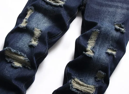 Vista 6 de AITITIA Jeans rasgados de ajuste regular para hombre