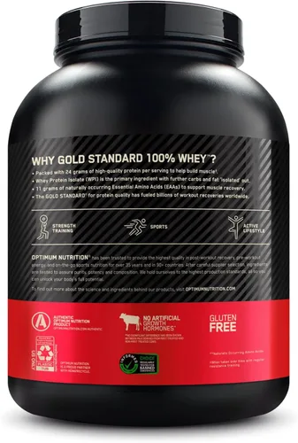 Vista 10 de Optimum Nutrition Estándar dorado 100% Proteína de Suero de Leche en Polvo, Pie de lima, 1.8 Libra