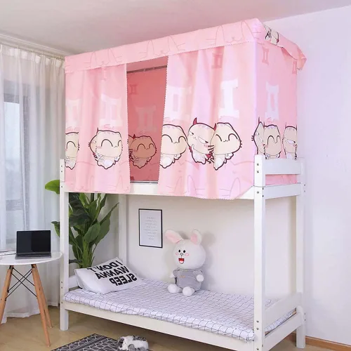 Vista 6 de Cortinas de litera para dormitorio de estudiantes, cortina de cama opaca a prueba de polvo, mosquiteras, litera, tienda de campaña para literas