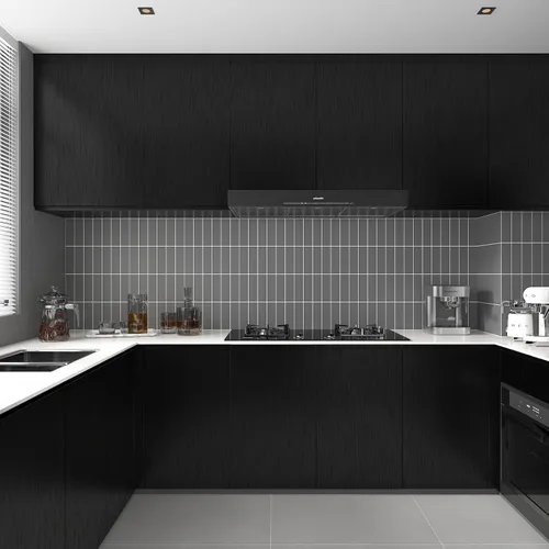 Vista 7 de CHIHUT Papel adhesivo de acero inoxidable negro cepillado, para encimeras de vinilo impermeable para refrigerador, autoadhesivo, extraíble, aspecto