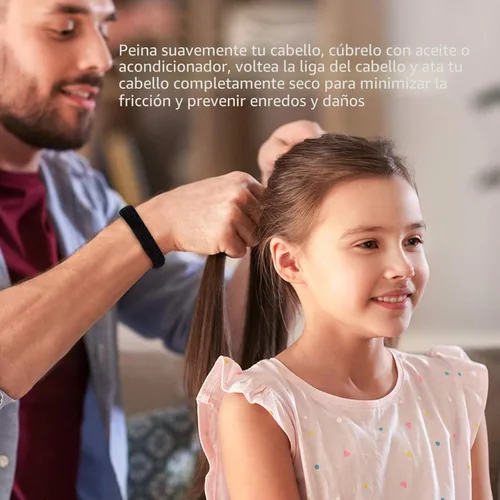 Vista 6 de Coleteros sin costuras para cabello grueso, elásticos, para niña o mujer, que no causan daños, 100 piezas, color negro