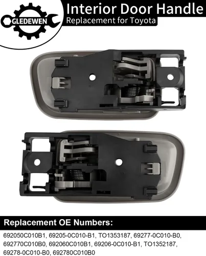 Vista 3 de Gledewen Manijas de puerta interior con bisel (par), compatibles con Toyota Tundra 2000-2006, beige, manija delantera izquierda del conductor