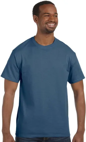 Vista 90 de Gildan Camiseta G500 para hombre Ceniza/baya