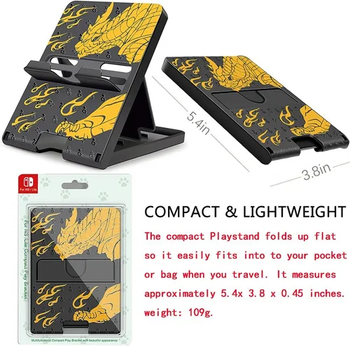 Vista 7 de Soporte para Nintendo Switch, Steam Deck, Switch OLED, Switch Lite, soporte ajustable en ángulo de juego lindo, soporte antideslizante plegable