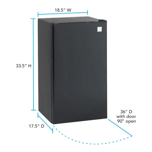 Vista 3 de Avanti Mini refrigerador compacto de 3.3 pies cúbicos con temperatura ajustable, estantes extraíbles, compartimento enfriador con diseño