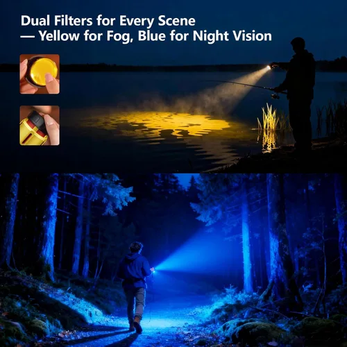 Vista 5 de SKYFIRE Linternas LED recargables de alto lúmenes, 10000 mAh, linterna súper brillante, luz táctica con zoom, 10 modos, IPX6, impermeable