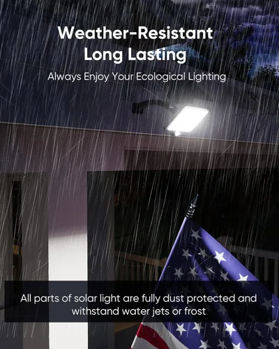 Vista 6 de JACKYLED Reflectores solares para exteriores, luz de seguridad IP65, impermeable, sensor de movimiento, del atardecer al amanecer, luz solar