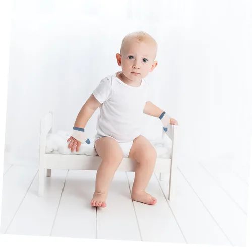 Vista 9 de Healifty Cubierta de tela para la mano del bebé, 2 pares de guantes de parada de succión del pulgar para bebés, protector de dedos suave