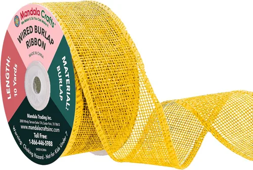 Vista 77 de Mandala Crafts Cinta de arpillera rosa con alambre de 1 pulgada de ancho para manualidades, rollo de 10 yardas de cinta rústica de arpillera