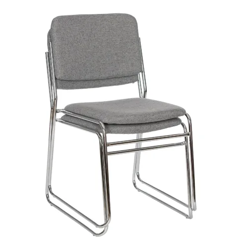 Vista 4 de OEF Furnishings Silla apilable Signature acolchada, color gris