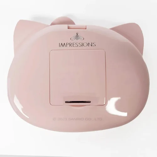 Vista 4 de Impressions Vanity Hello Kitty - Espejo compacto Kawaii con interruptor de sensor táctil para brillo ajustable, espejo de maquillaje iluminado
