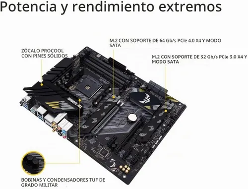 Vista 3 de Micro Center AMD Ryzen 7 5800X3D 8 núcleos 16 hilos procesador de escritorio con tecnología AMD 3D V-Cache Bundle con ASUS TUF Gaming B550-PLUS WiFi