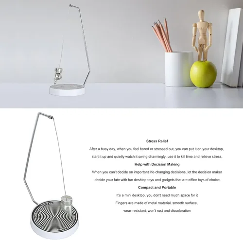 Vista 3 de Magnetic Decision Maker Ball Swing Pendulum Dynamic Office Desktop Decoration Toy Gift Ball Swinging Pendulum Game with Circular Base