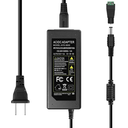 Vista 7 de inShareplus Fuente de alimentación de bajo voltaje de 6V, transformador, adaptador de corriente, 3A 18 vatios máximo, CA 100-240V a CC 6V