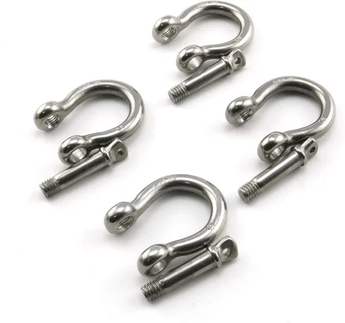 Vista 5 de Heyous 4 unidades de 1/4 de pulgada y 0.236 in de pasador de anclaje de acero inoxidable resistente en forma de arco abrazadera de carga